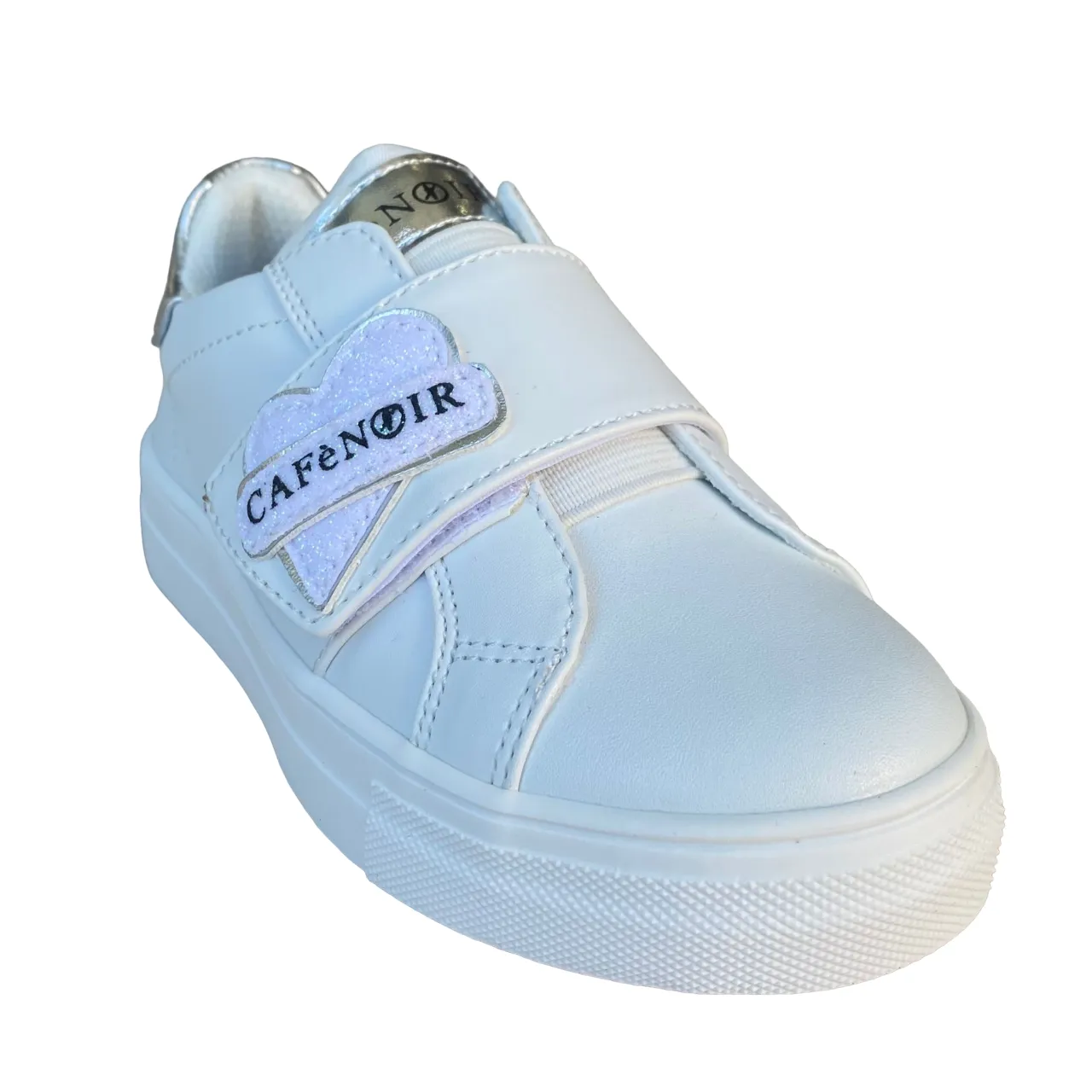 Cafè Noir scarpa da bambina con fascia elastica e velcro C-2422w bianco