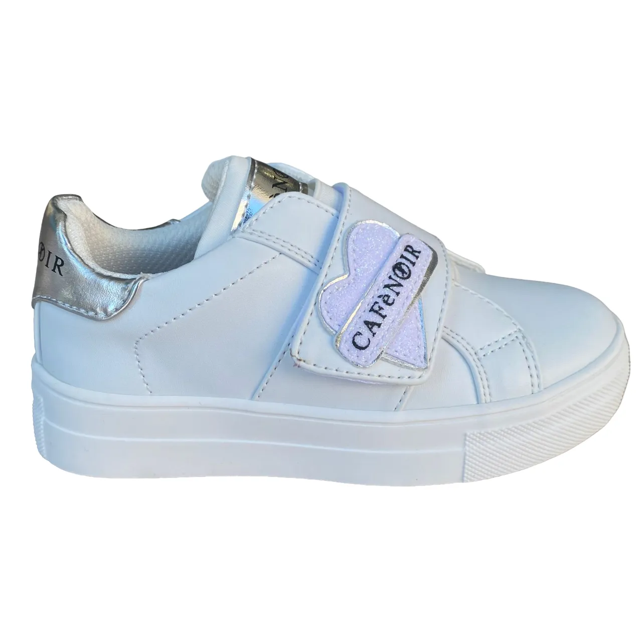 Cafè Noir scarpa da bambina con fascia elastica e velcro C-2422w bianco