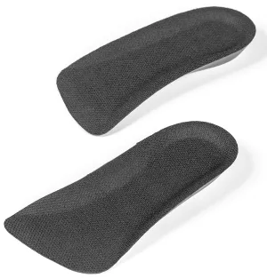 CALTO Height Increase Half Elevator Insole for Men - 1/2 Inch Taller Heel Lift Insert (2 Pack) Black