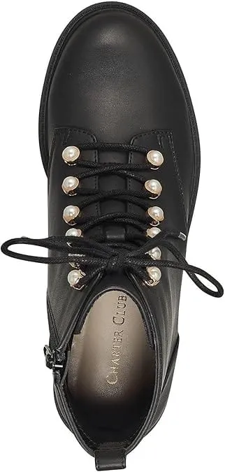 CHARTER CLUB - Imitation Pearl Lace up Shiloh Round Toe