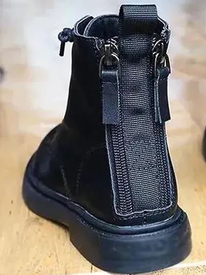 Combat Boots with Back Zipper Closure By Liv and Mia