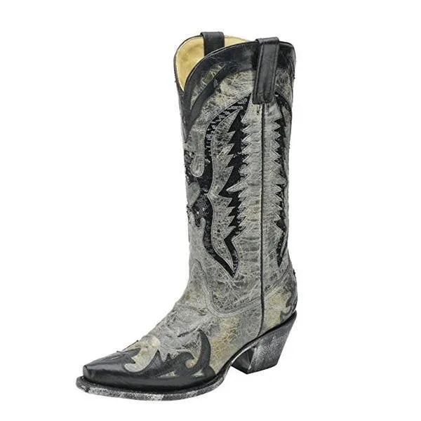 Corral Women's Eagle Sequin Inlay Snip Toe Cowgirl Boots - R1003