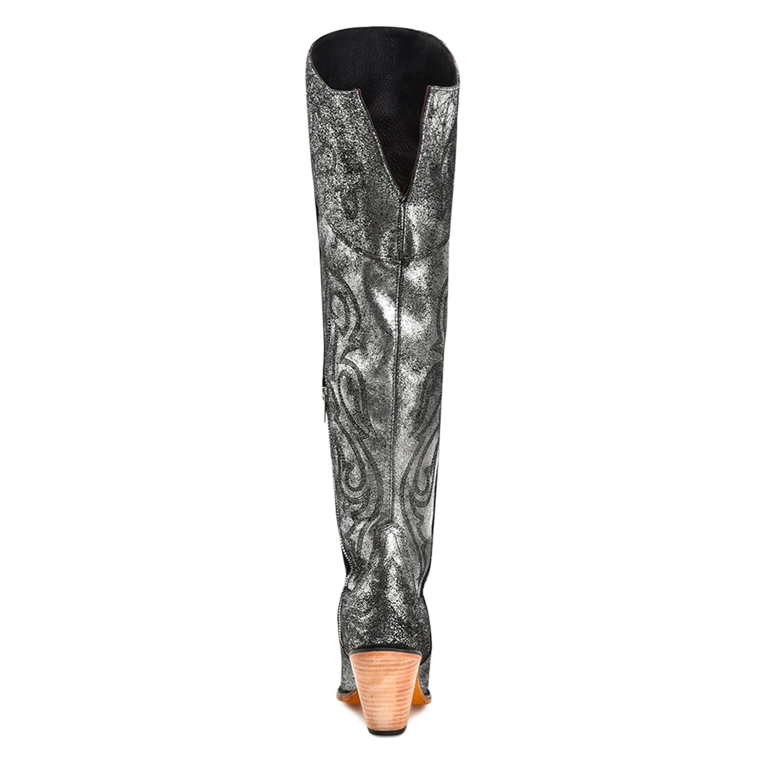 Corral Womens Tall Metallized Scrunchable Silver Cowhide 22in Cowboy Boots