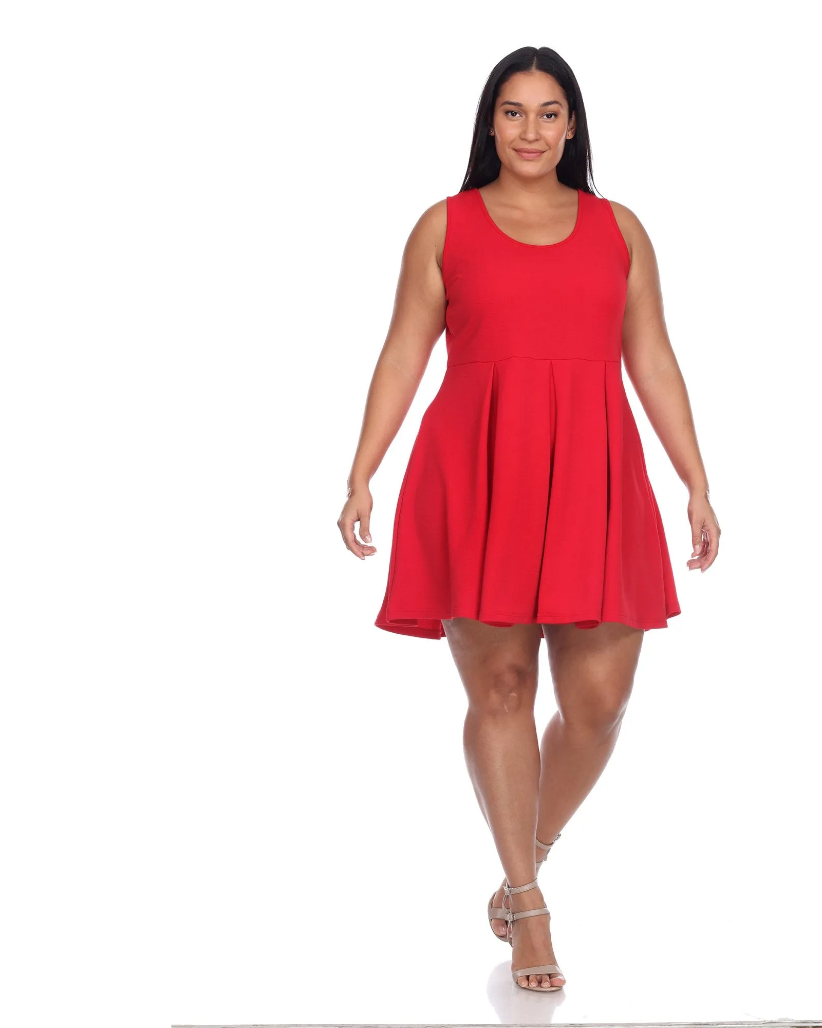 Crystal Fit and Flare Dress | Red