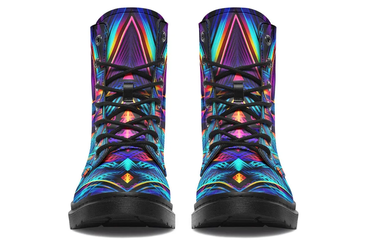 Cyan Lines Combat Boots