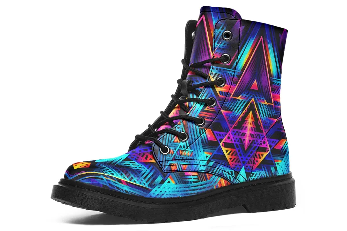 Cyan Lines Combat Boots