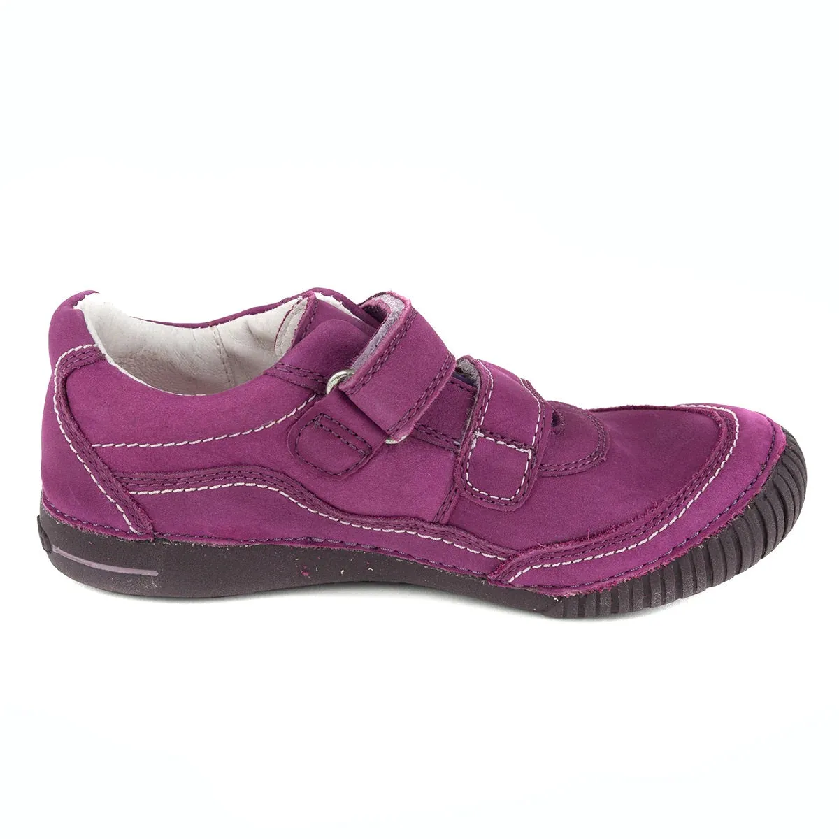 D.D. Step Big Kid Girl Double Strap Shoes Purple - Supportive Leather From Europe Kids Orthopedic