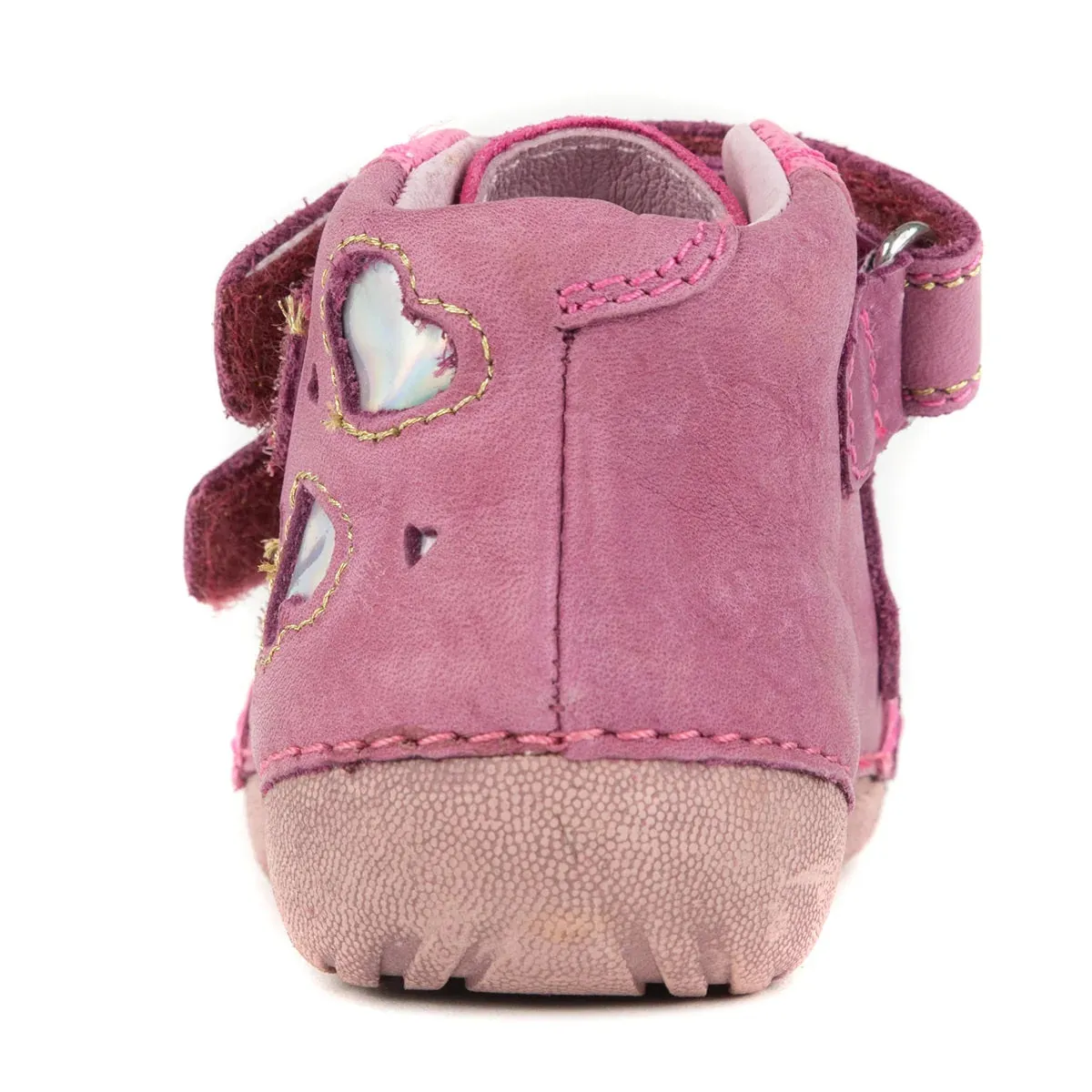 D.D. Step Dark Pink Leather First Walker Shoes - Supportive From Europe Kids Orthopedic