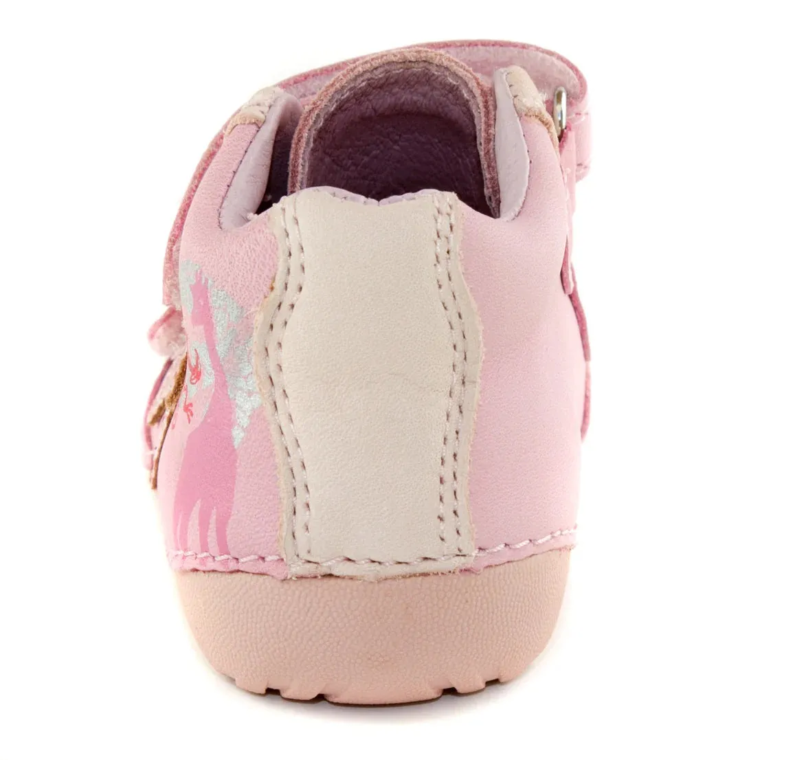 D.D. Step Toddler Girl Shoes Light Pink Africa Theme - Supportive Leather From Europe Kids Orthopedic