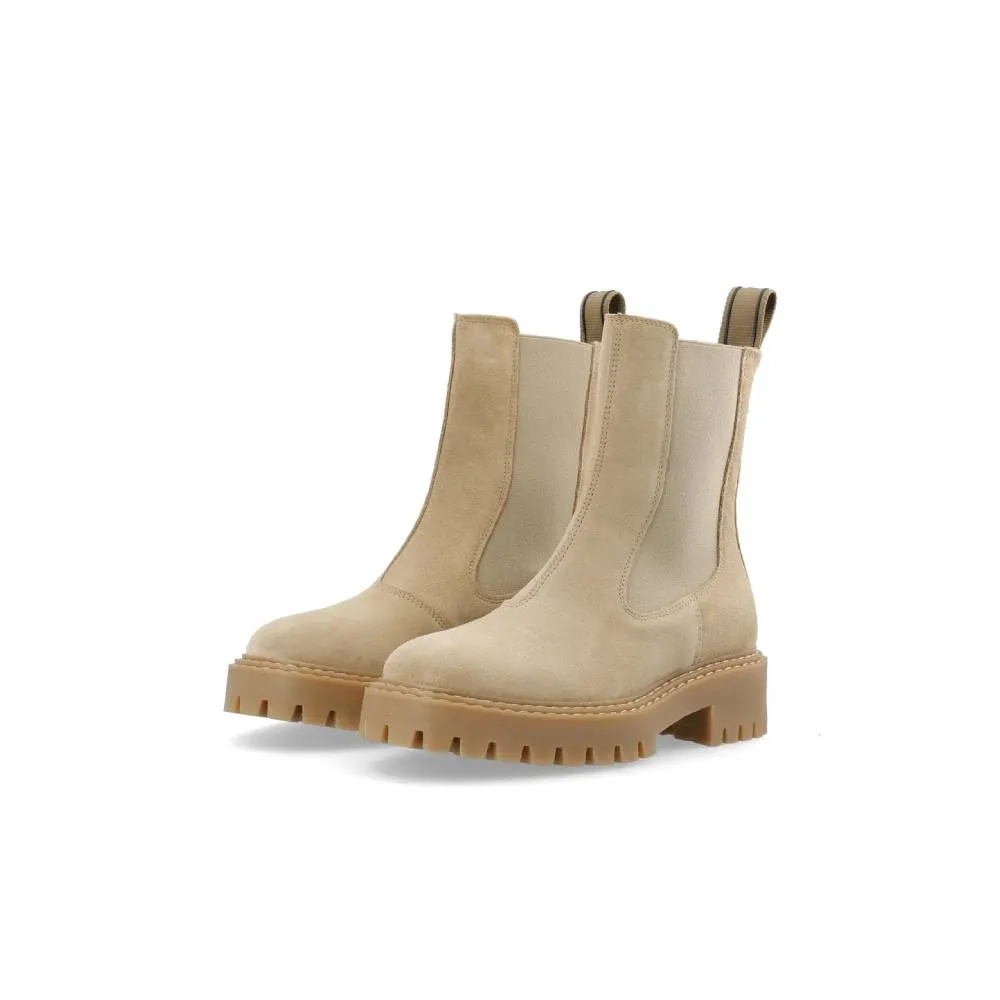 Demmi Beige Suede Chelsea Boots