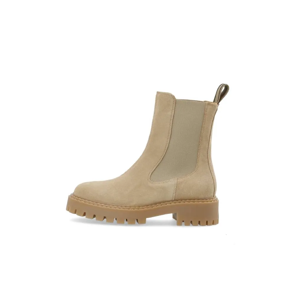 Demmi Beige Suede Chelsea Boots