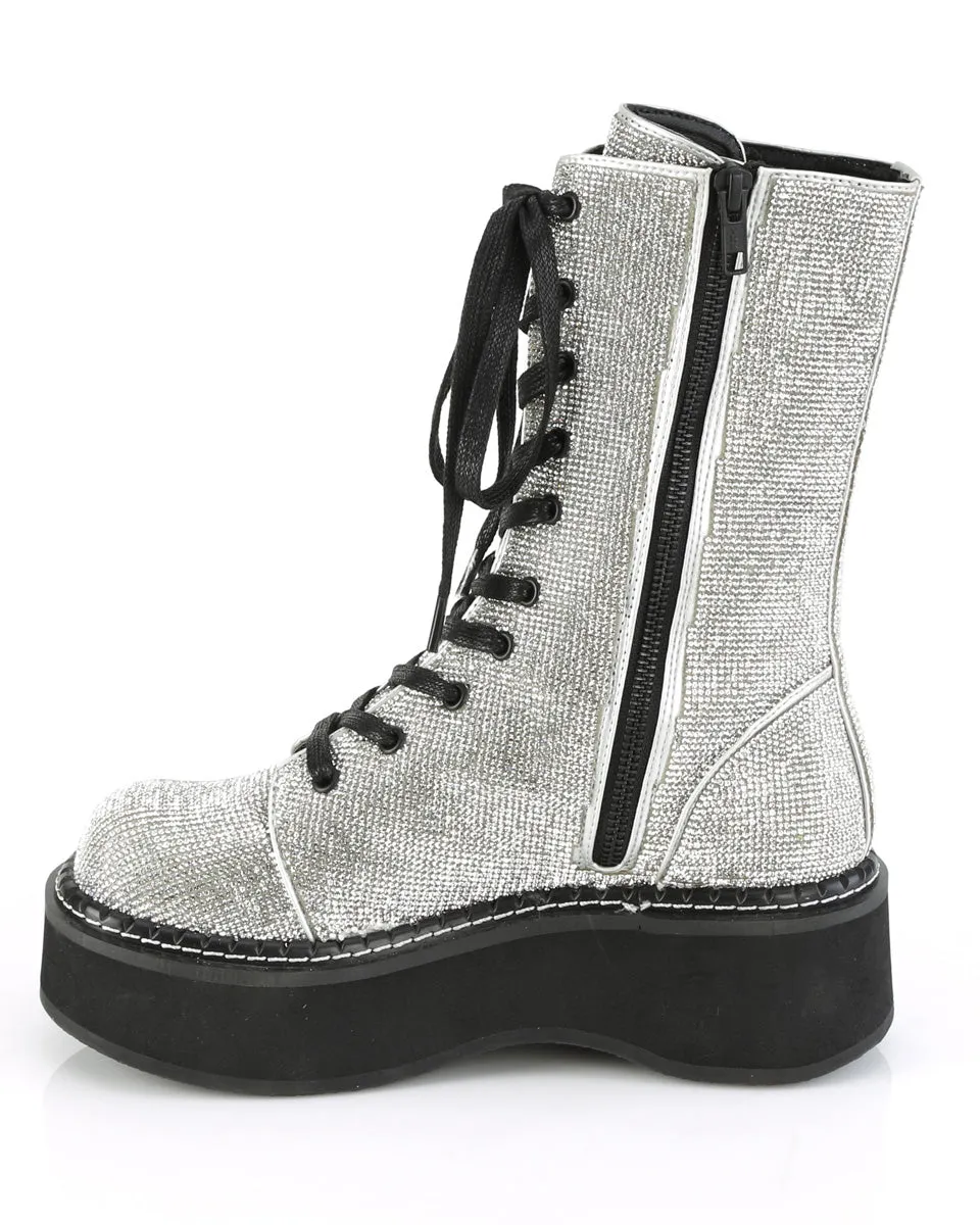 Demonia Emily Rhinestone Combat Boots