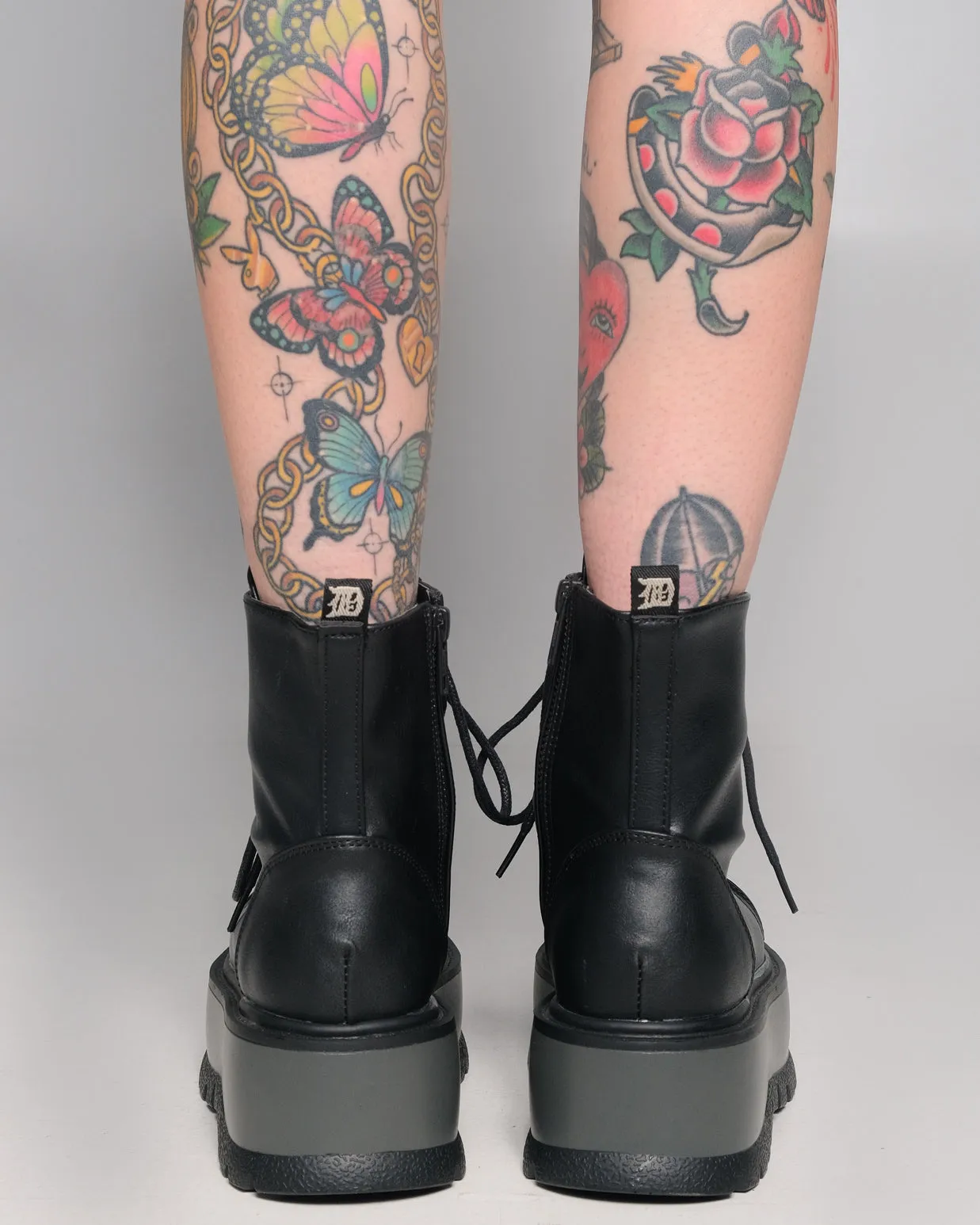 Demonia Slacker Black Combat Ankle Boots