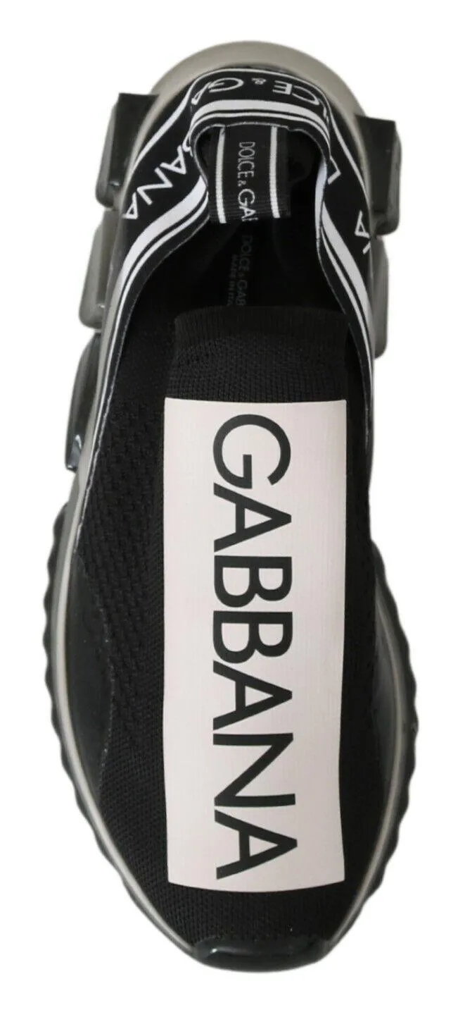 Dolce & Gabbana Black White SORRENTO Sport Stretch Sneakers