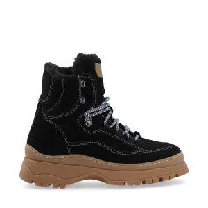 Downhill Black Lace Up Boots