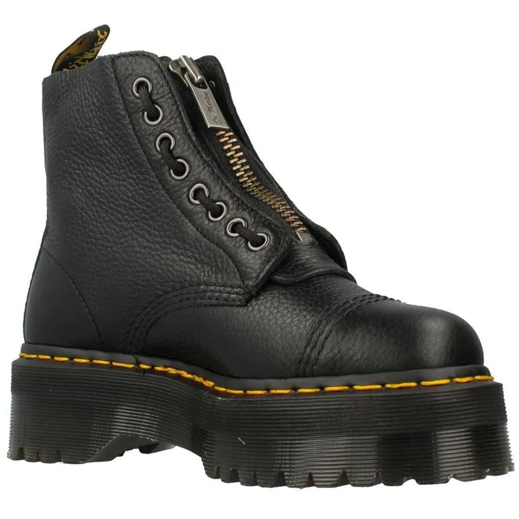 Dr. Martens Sinclair Black Womens Nappa Leather Platform Combat Boots - UK 6.5