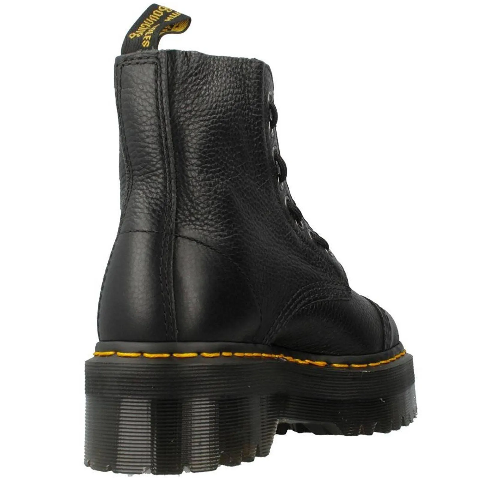 Dr. Martens Sinclair Black Womens Nappa Leather Platform Combat Boots - UK 6