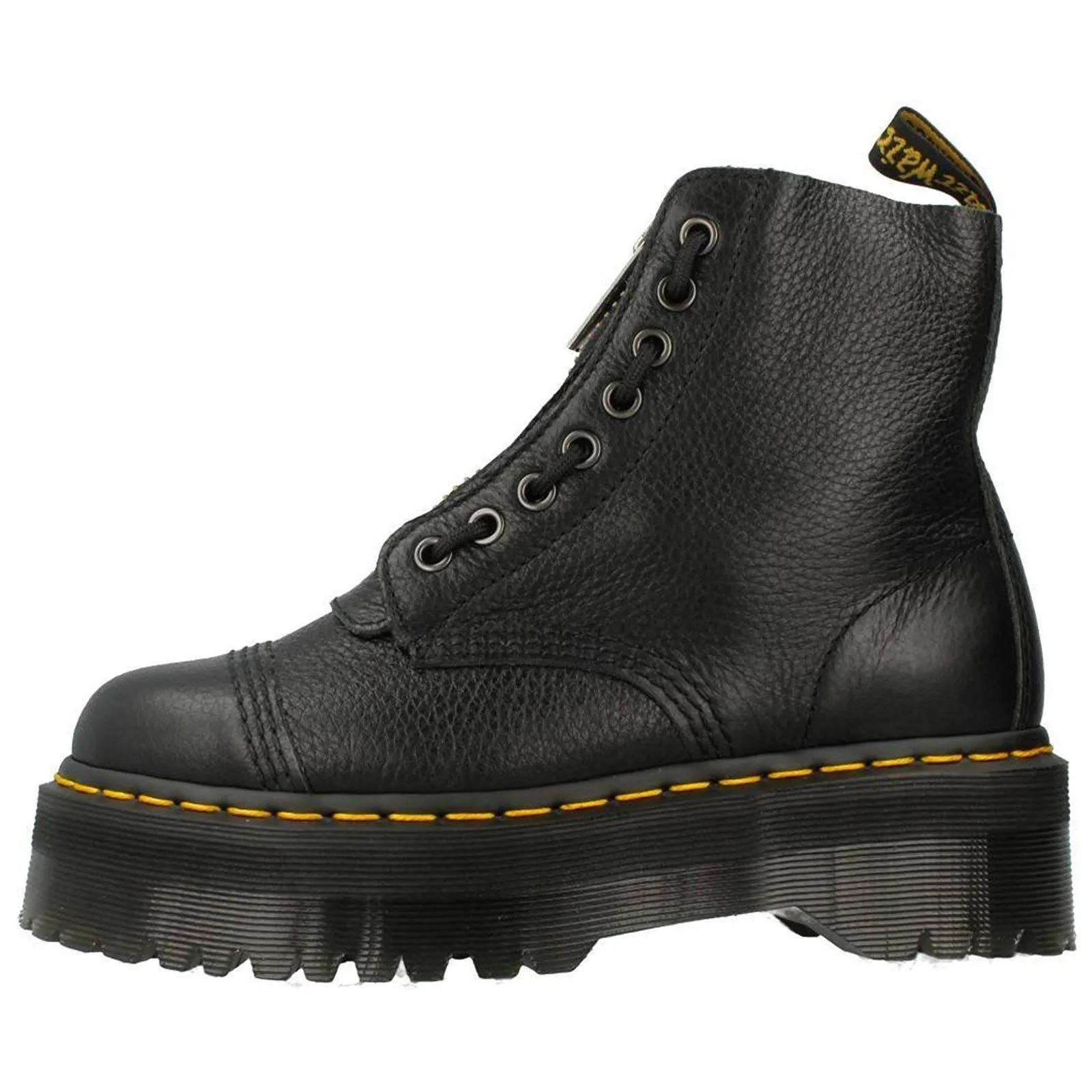 Dr. Martens Sinclair Black Womens Nappa Leather Platform Combat Boots - UK 6