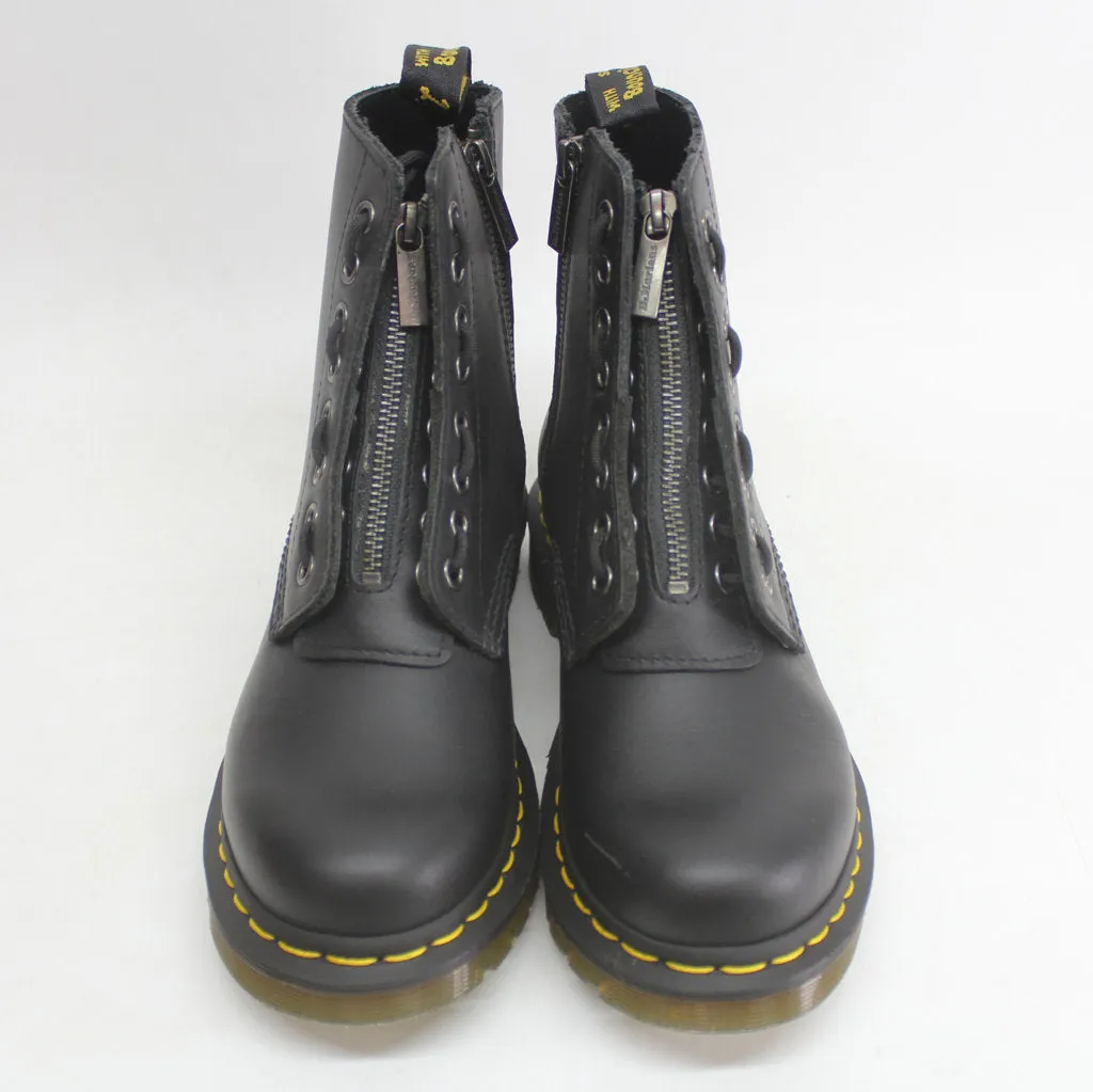 Dr.Martens Womens Boots 1460 Pascal Front Zip Combat Ankle Nappa Leather - UK 4