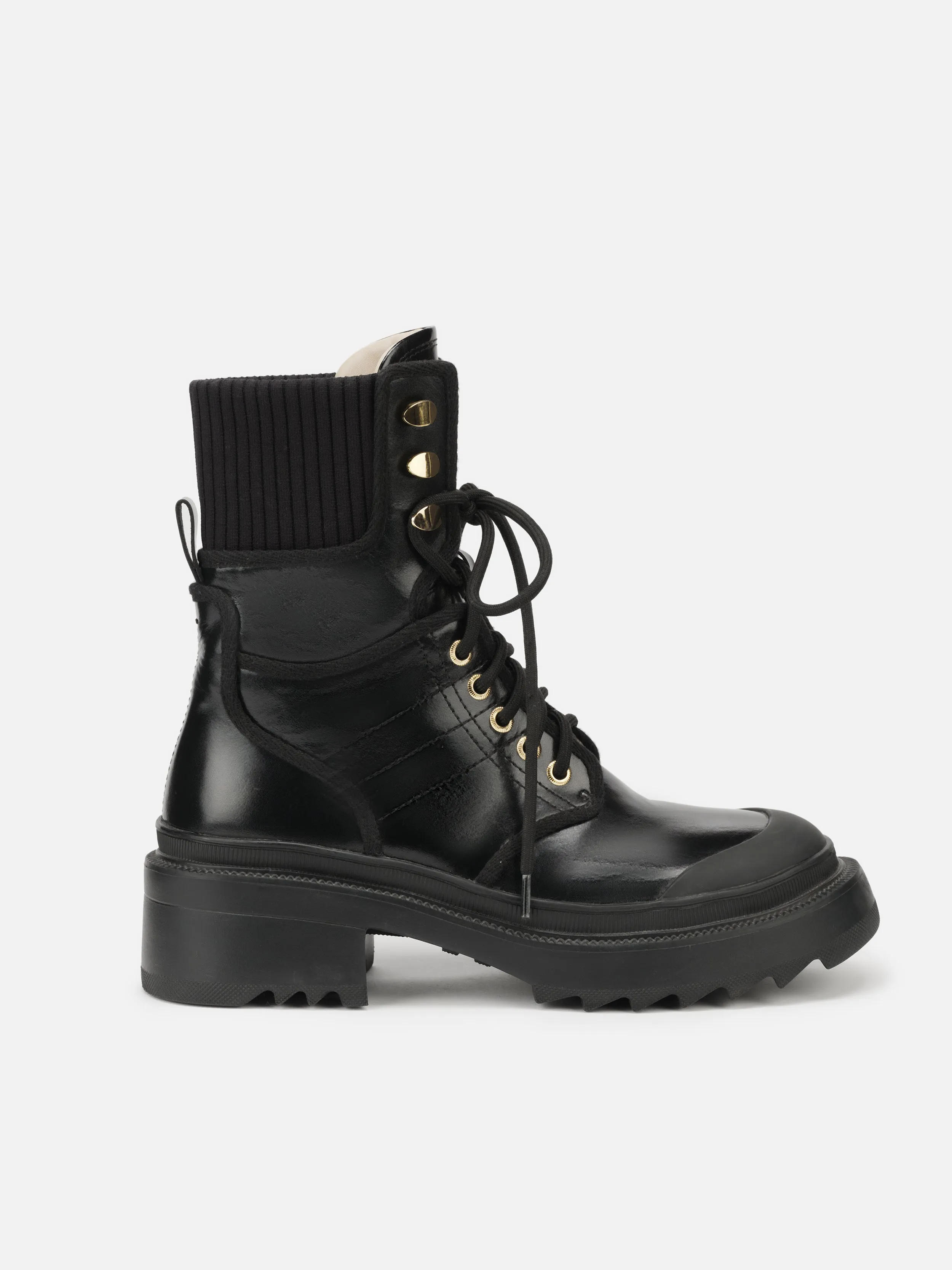 EP YAYING Urban Combat Boots In Leather