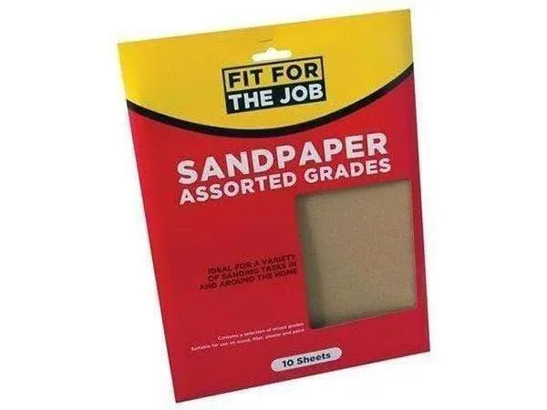 Fit For The Job 10 Pack Assorted Sandpaper