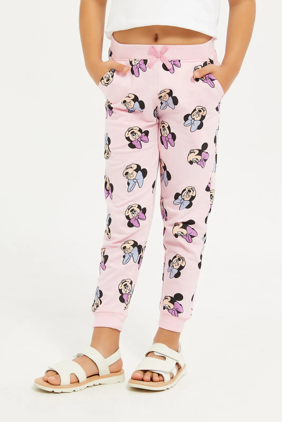 Girls Pink Minnie Mouse Jogger