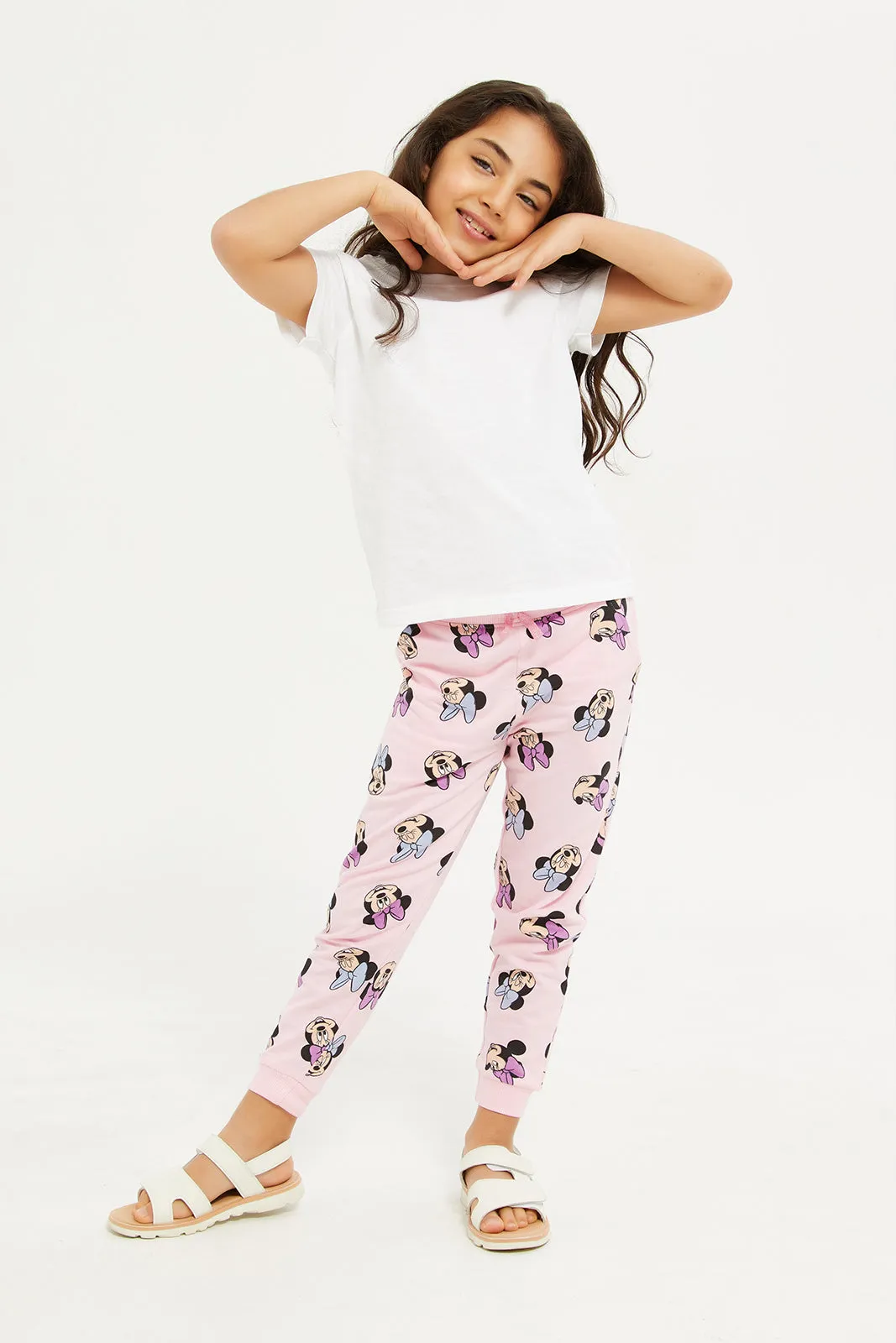 Girls Pink Minnie Mouse Jogger