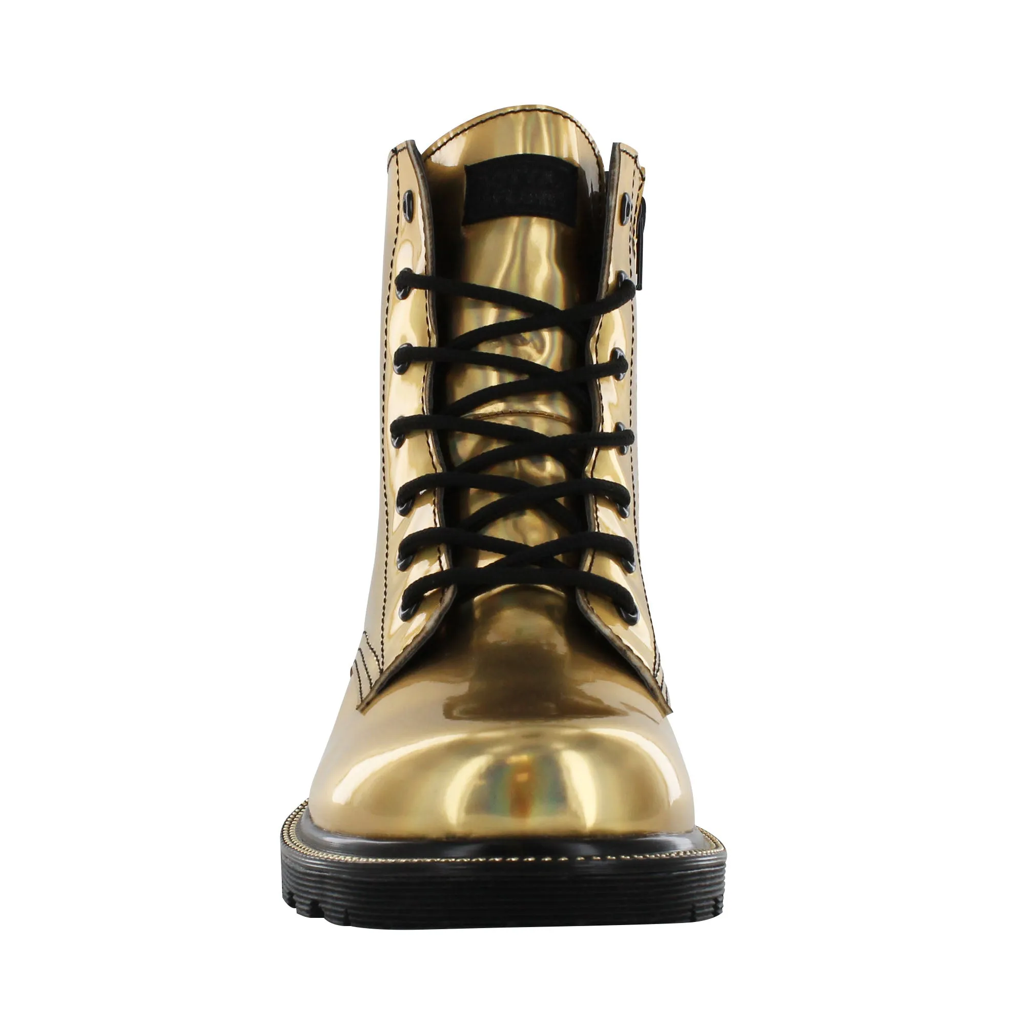 Gotta Flurt Women's Luna Gold Combat Boot