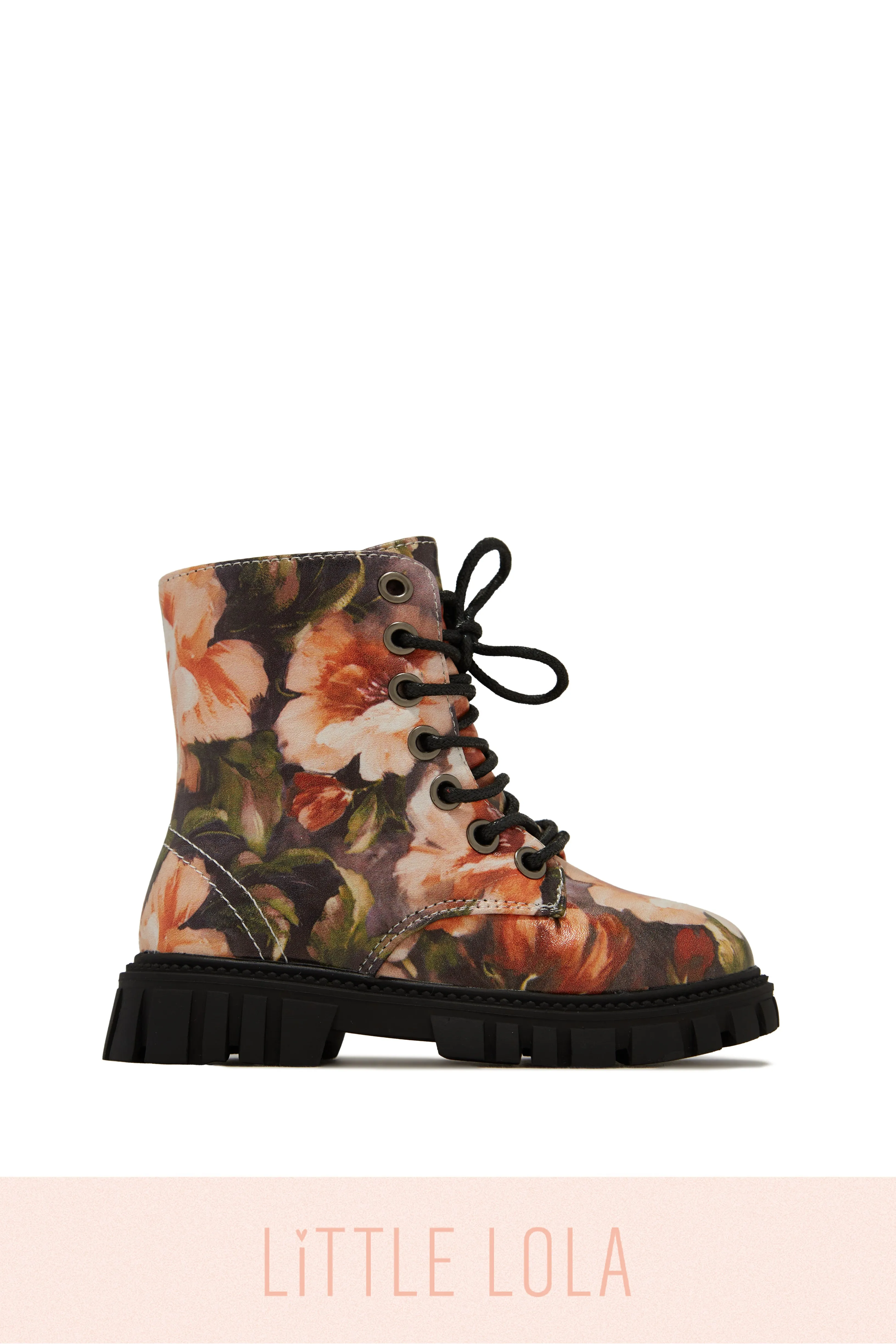 Grace Lace Up Boots - Floral