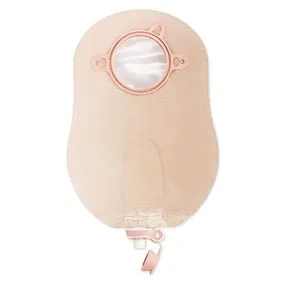 Hollister 18414 New Image 2-Piece Urostomy Pouch With Two Sided Comfortwear Panel 2-3/4" Flange, 9" L, Standard, Beige, With Belt Tabs, Anti-Reflux Valve, Adjustable Drain Valve