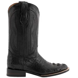 Hornback Caiman Embroidered Square Toe Cowboy Boots