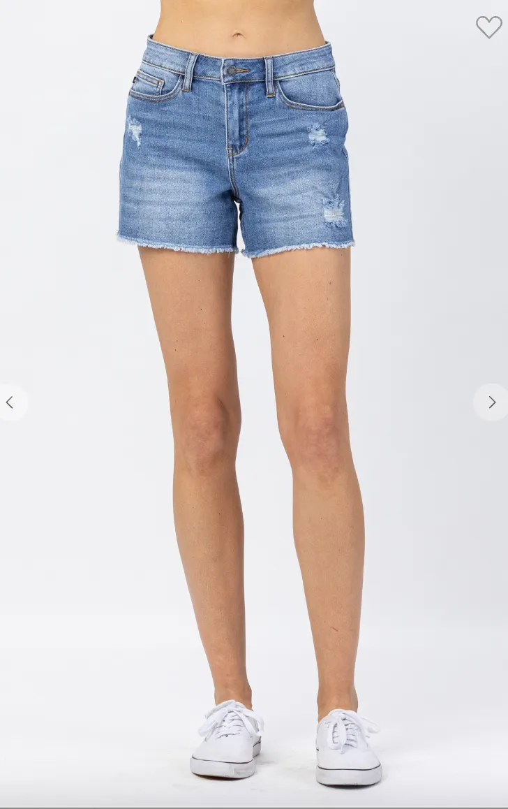 Judy Blue High Waist Distressed Denim Shorts - Final Sale