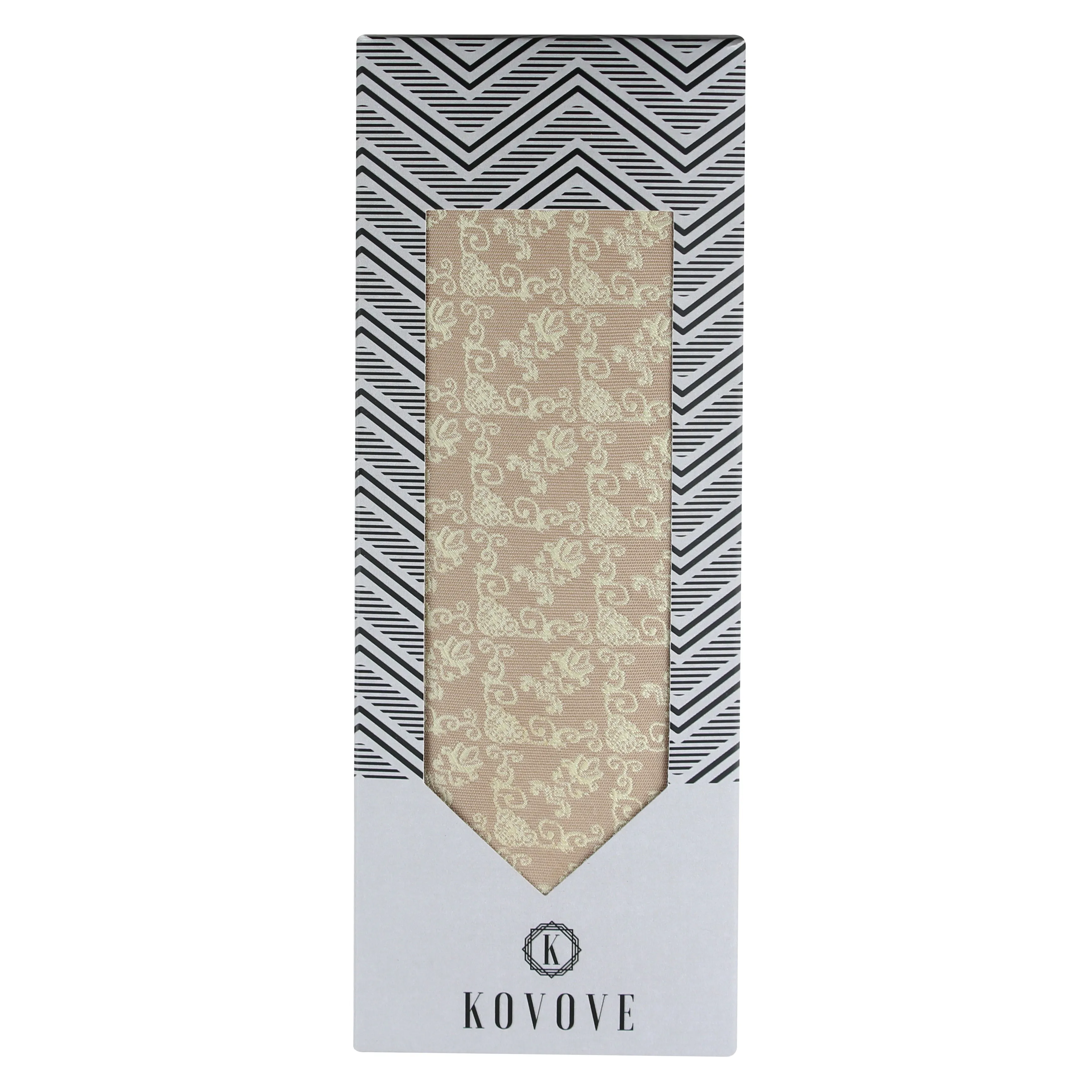 Kovove The Artistic Abstract Beige Necktie For Men