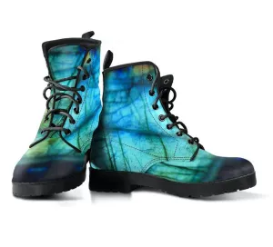 Labradorite  Memory Foam Boots | All Season Lace Up Boots | Vegan Leather Combat Boot by Manifestie