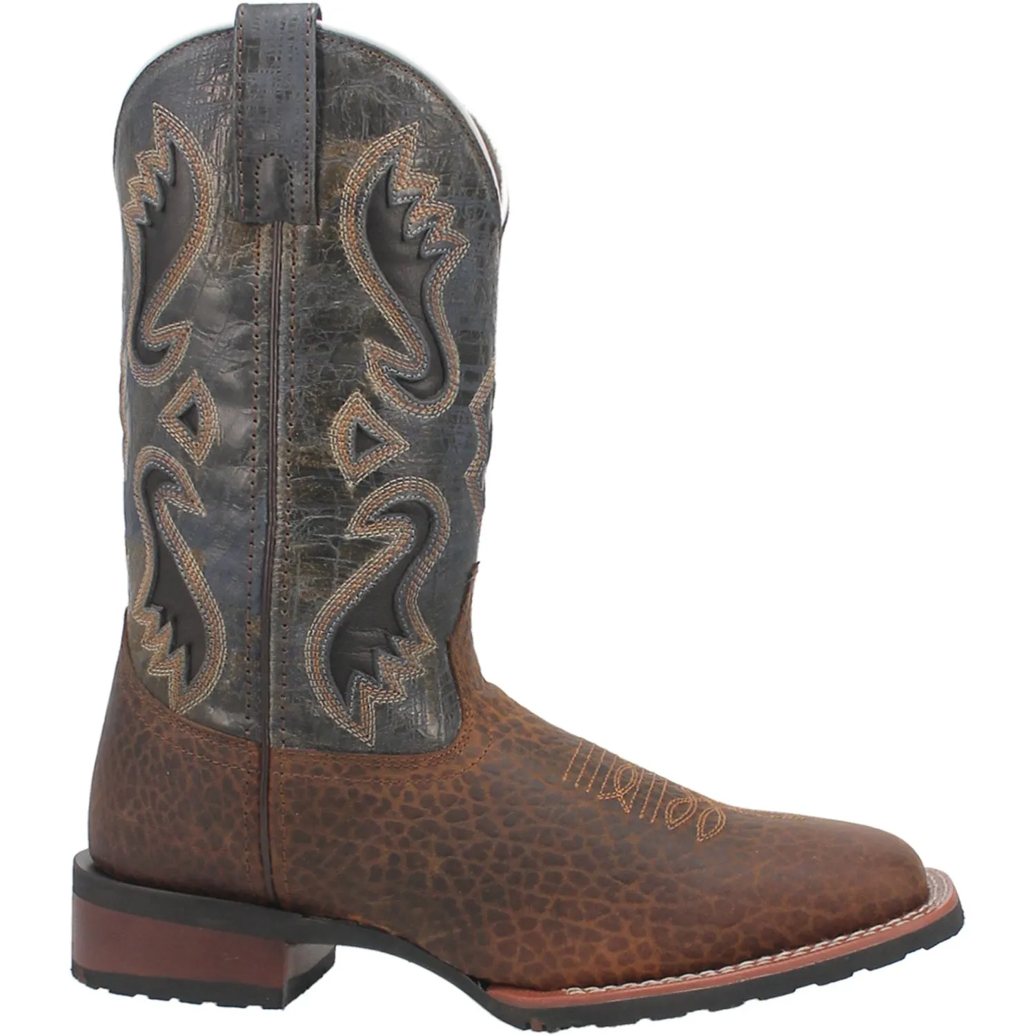 Laredo Mens Smoke Creek Cowboy Boots Leather Tan/Blue Denim