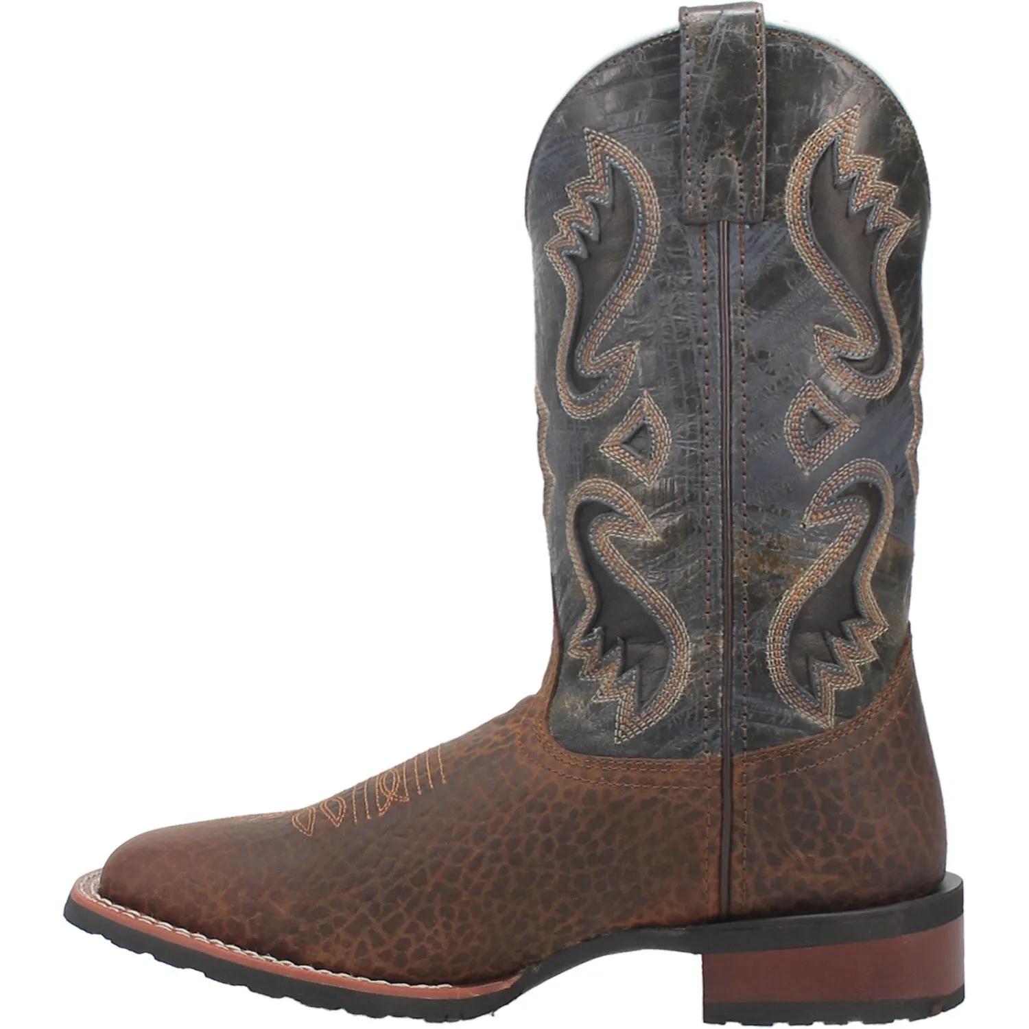 Laredo Mens Smoke Creek Cowboy Boots Leather Tan/Blue Denim