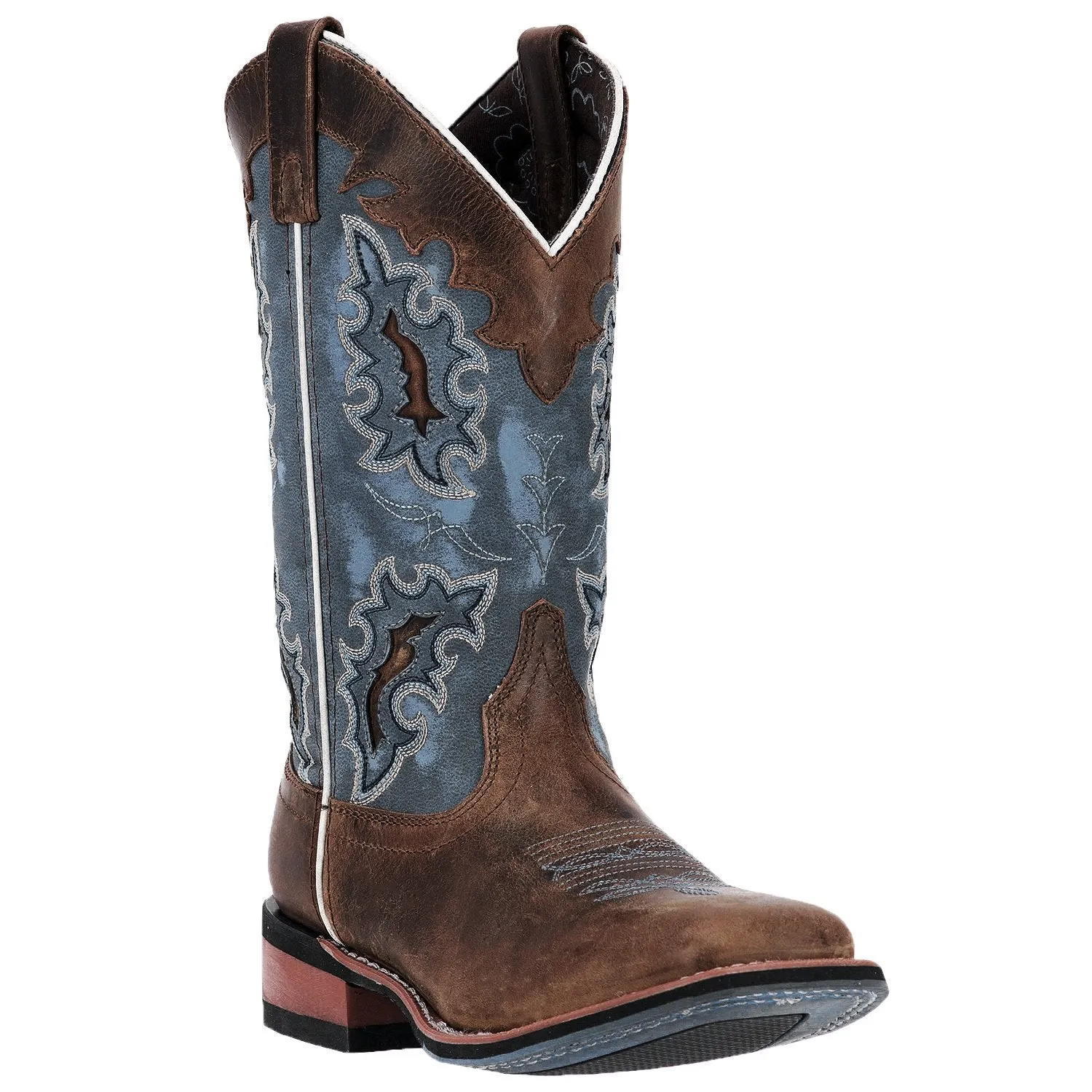 'Laredo' Women's 11" Isla Western Square Toe - Tan /  Blue Denim