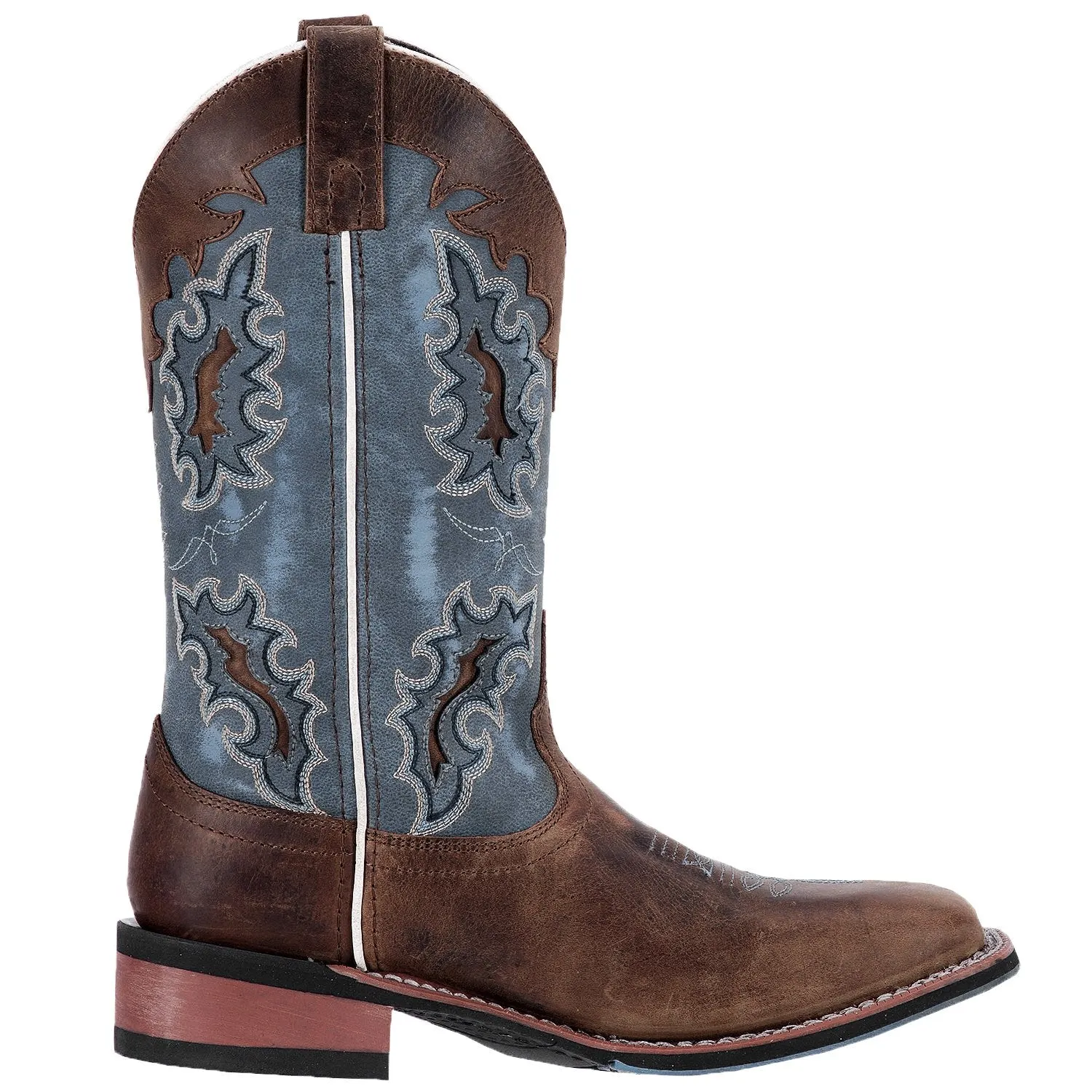 'Laredo' Women's 11" Isla Western Square Toe - Tan /  Blue Denim