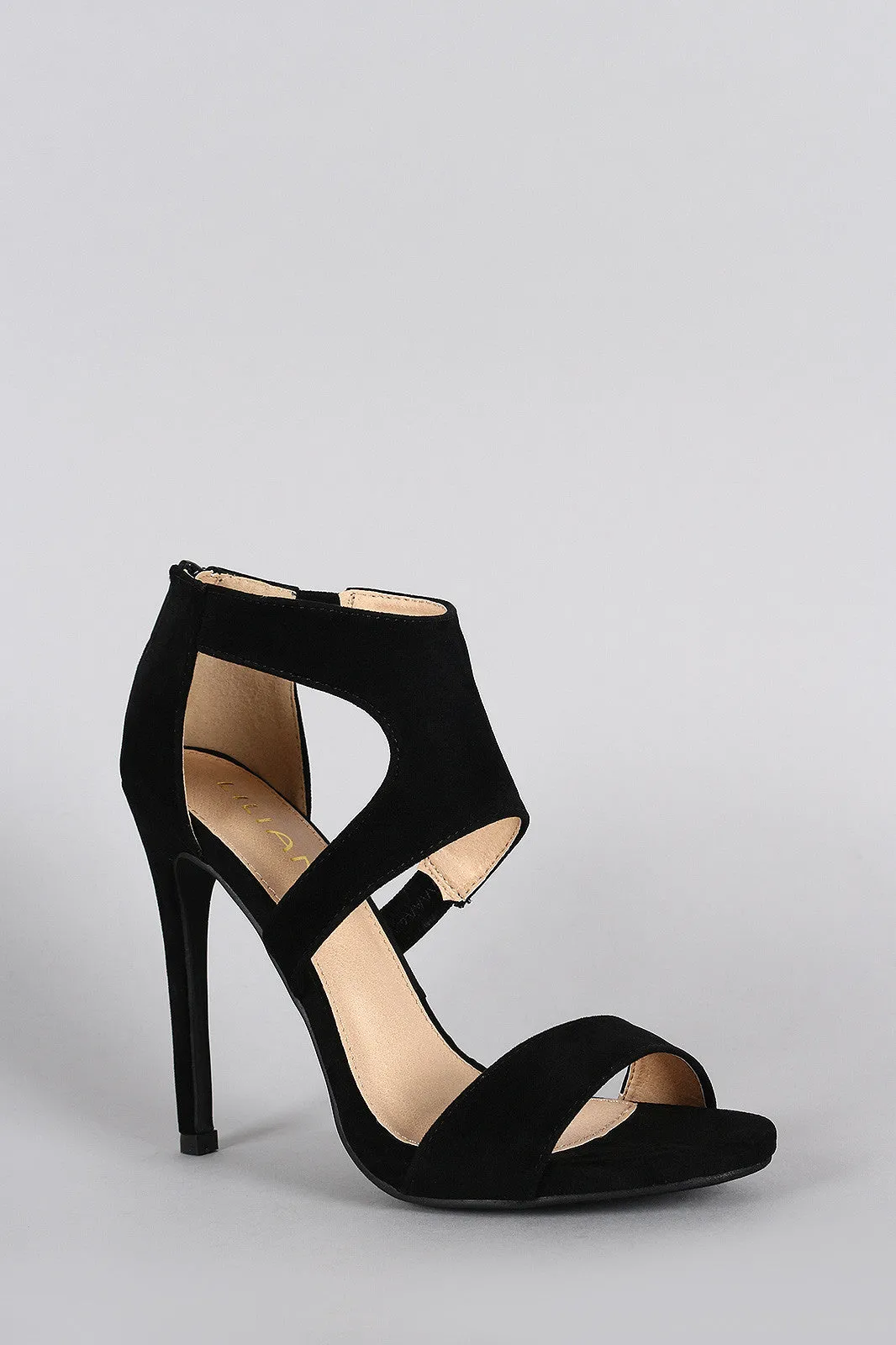 Liliana Suede Cutout Open Toe Stiletto Heel