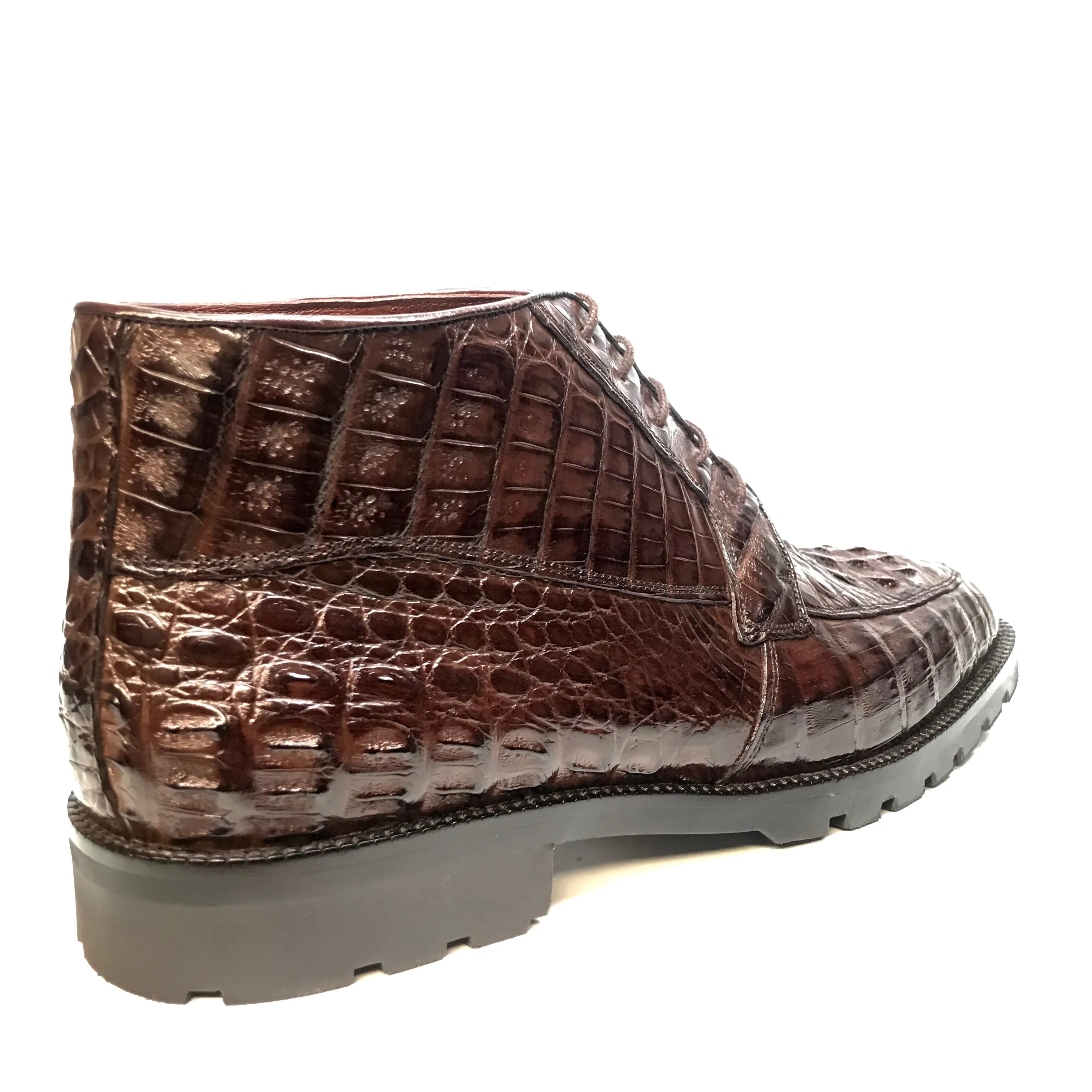 Los Altos Brown Hornback Crocodile Ankle Boots