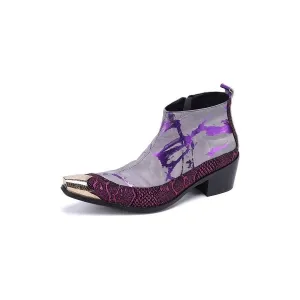 Luxe Exotic Pattern Genuine Leather Statement Boots