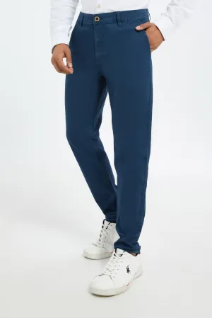 Men Blue Chino Trousers