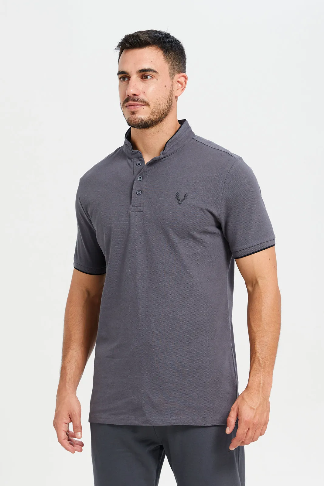 Men Grey Polo Shirt