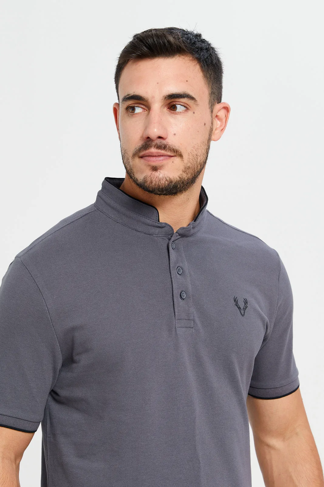 Men Grey Polo Shirt