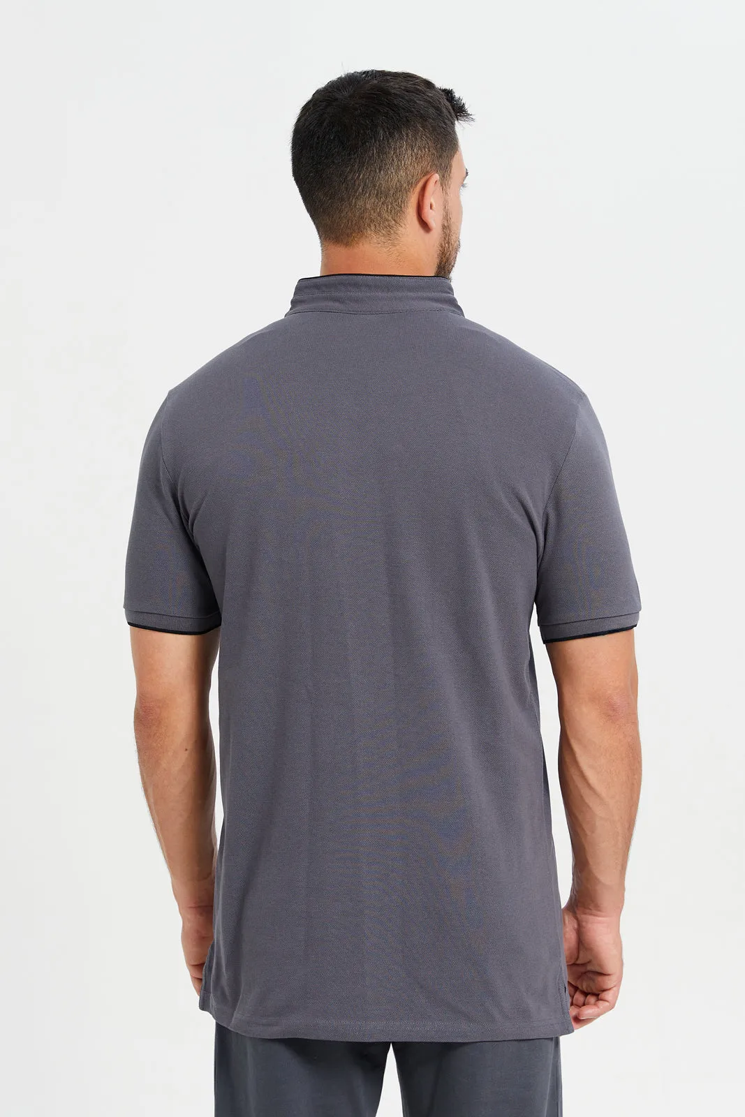 Men Grey Polo Shirt