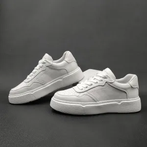 Men Minimalist Breathable Leather Casual Sneakers