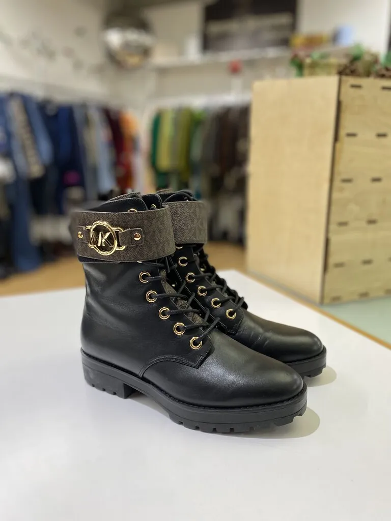 Michael Kors Rory logo combat boots 7.5