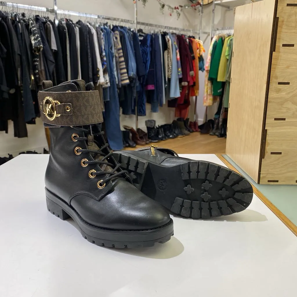 Michael Kors Rory logo combat boots 7.5