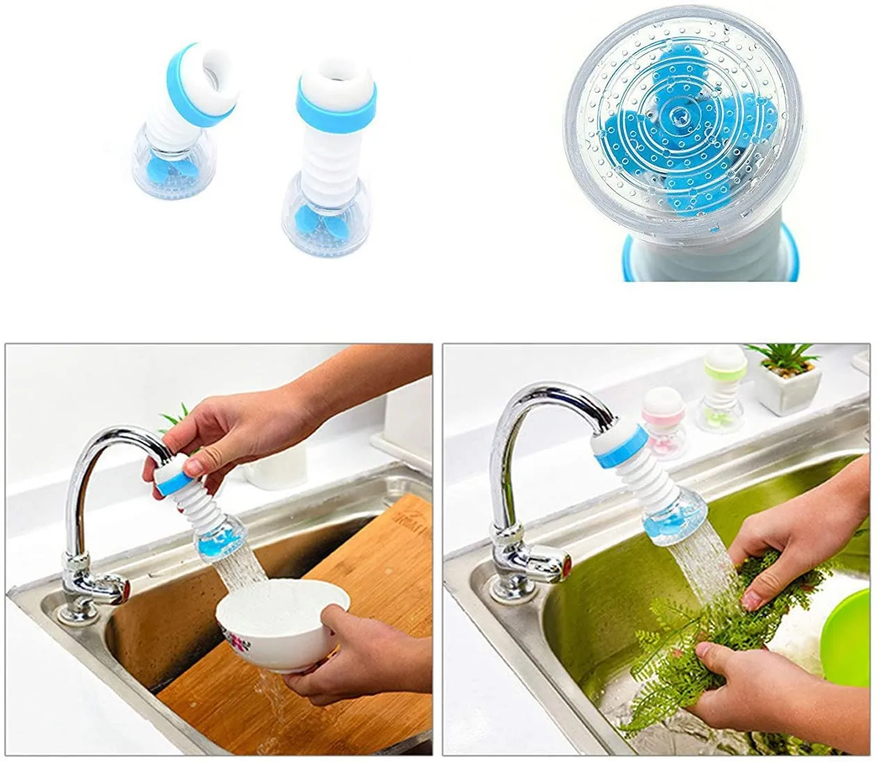 New Fan Faucet With Clip 360 Adjustable Flexible Kitchen Faucet Tap Water Filter