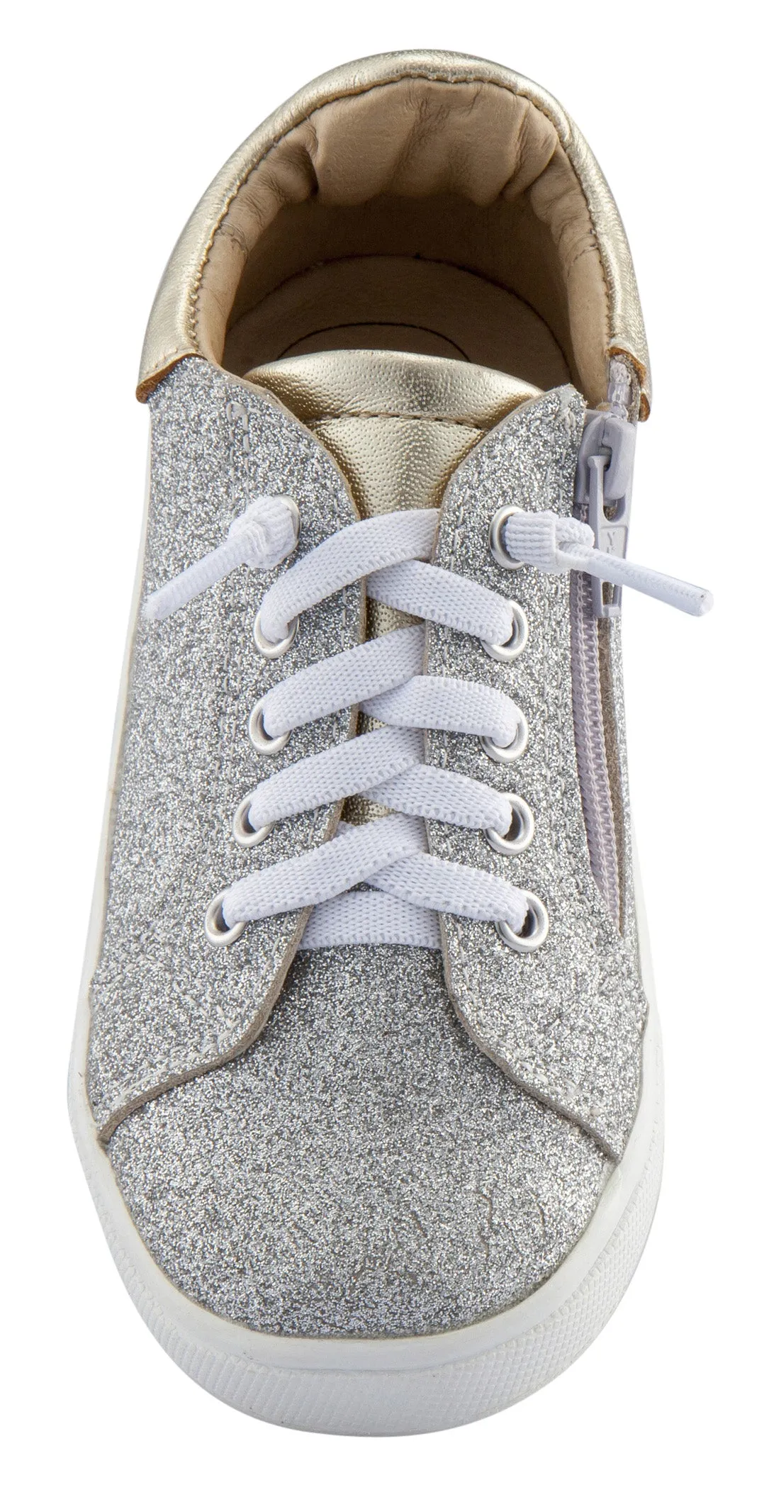 Old Soles Boy's and Girl's Glamfull Leather Sneakers, Glam Argent/Gold